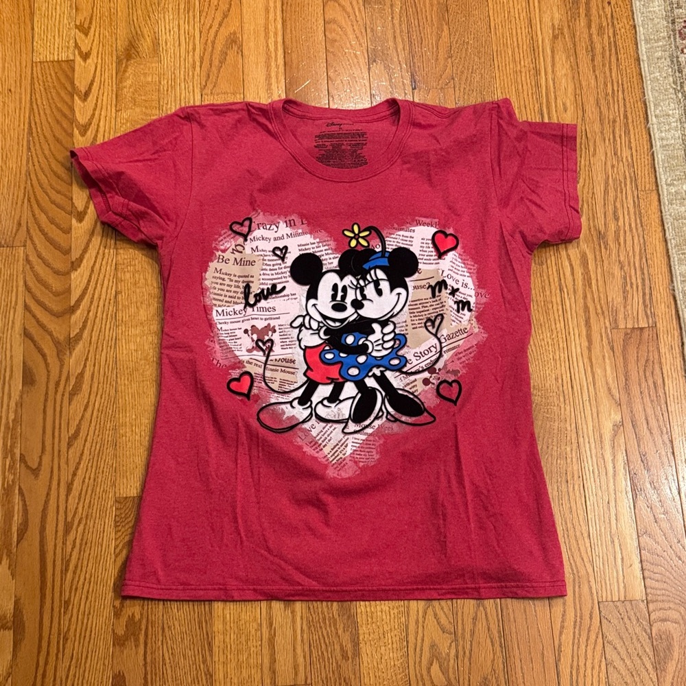 Disney Red Mickey & Minnie Heart Tee